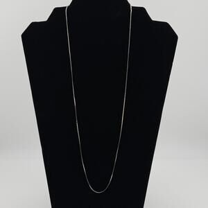 Italian 925 Sterling Silver Flat Cobra Chain Necklace 24 Inch